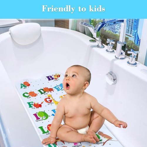 Secopad Bathtub Mat Non Slip, Cute Tub Mat, Alphabet and Animals - Image 2