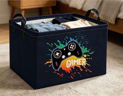Rectangle Kids Baskets Game Basket Cute Storage Bin Organizer Boys Box - Image 6