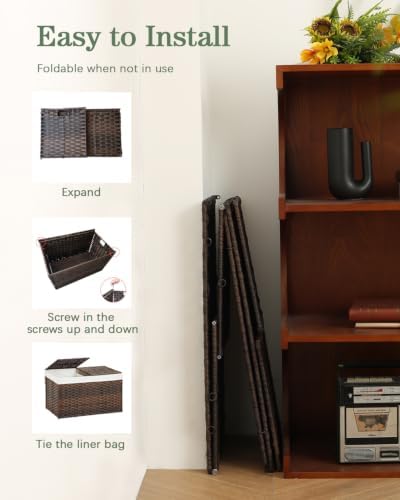 SETVSON Storage Basket with Lid Wicker Baskets - Image 6