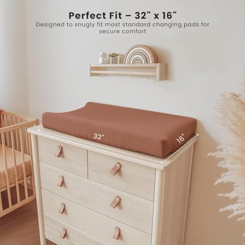 Konssy 2 Pack Muslin Changing Pad Covers - Image 4