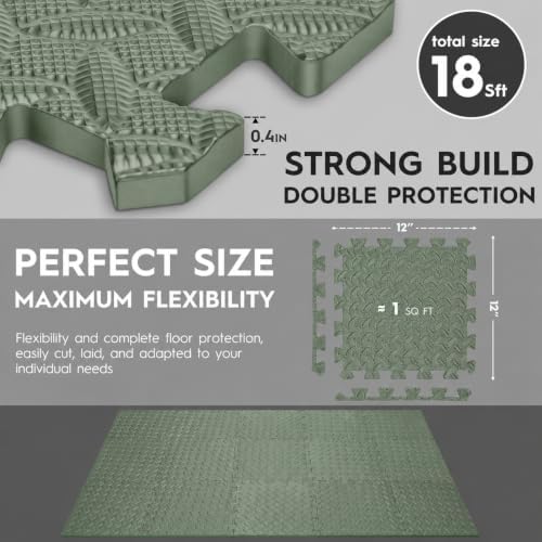 18 Pcs EVA Foam Floor Tiles, Puzzle Exercise Mat Set - Image 2