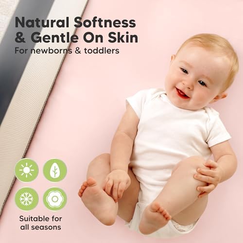 2 Pack and Play Sheets, Waterproof Mini Crib Sheet Fitted 38x26 - Image 4