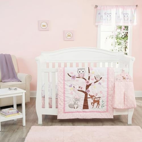 EVERYDAY KIDS 4 Piece Girls Crib Bedding Set - Image 7