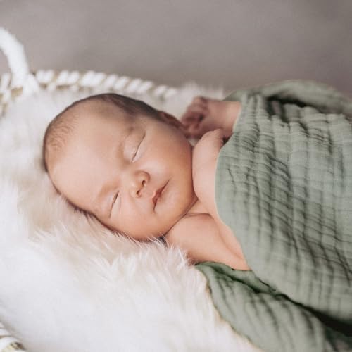 Muslin Receiving Blankets 5 Pack, Soft Swaddle Wraps - Image 5