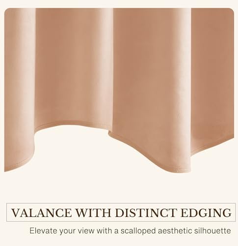 StangH Blush Beige Velvet Window Valance 52x18 Inch, 1 Panel - Image 5