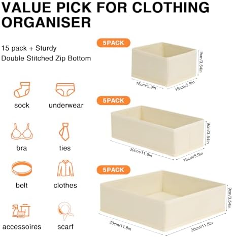 DIMJ Drawer Organizer Clothes 15 Pack - Image 2