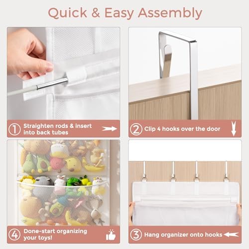 Criusia Stuffed Animal Storage, Over the Door Organizer - Image 5