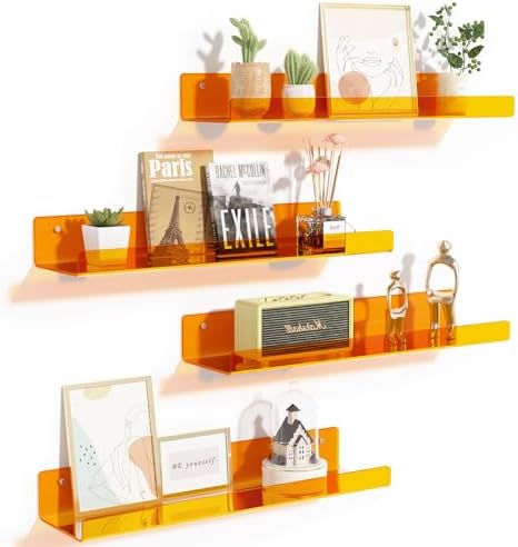 upsimples 4 Pcs 15" Acrylic Shelves by upsimples