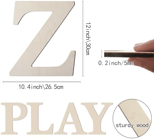 Wooden Letters 12 Inch Large Paintable Wood Letters Z - Image 2