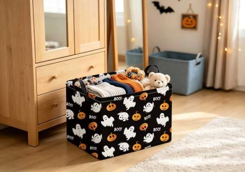 Halloween Basket Cute Baskets for Kids Pumpkin Basket Rectangular Storage Bin - Image 6