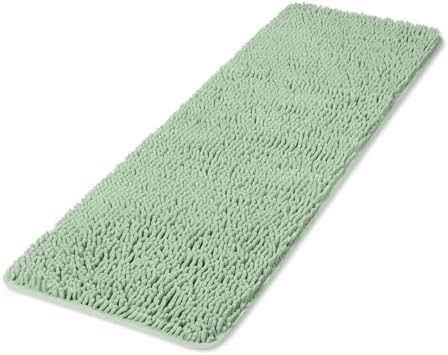 Yeaban Chenille Sea Foam Bathroom Runner Rug 17"x47" by Yeaban