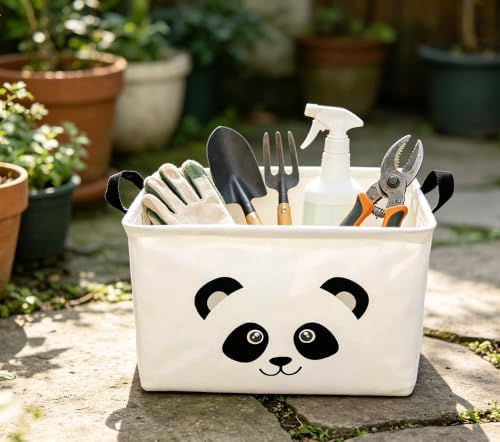 Rectangle Panda Storage Basket, Collapsible Storage Box, Gift Basket, Room Decor - Image 2