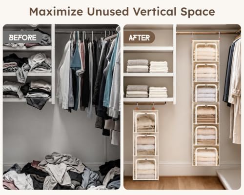 Homsorout 6-Tier Modular Hanging Closet Organizer Shelves - Image 5