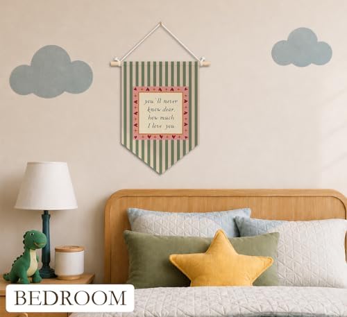 KDHTY Girl Nursery Canvas Hanging Pennant Flag Banner, You'll Never Know Dear - Image 2