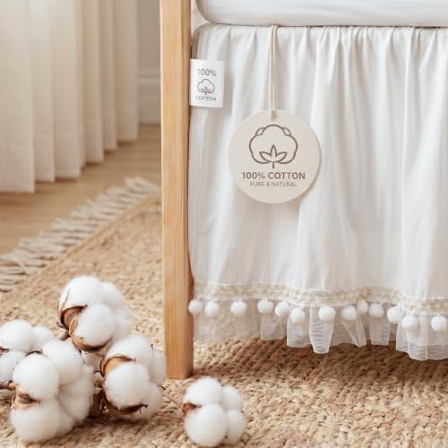 Baby Crib Skirt 100% Cotton by FIGEPO