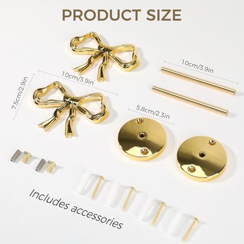 Elegant Gold Bow Curtain Holdbacks - Image 2