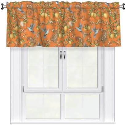 Floral Hummingbird Lemon Tree Valance Curtain by XBFCDN