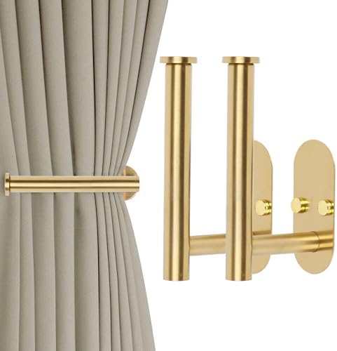 Yagoo 2 Pcs Adhesive Curtain Holdbacks, Screw-in Curtain Tiebacks by CEFOPOLA