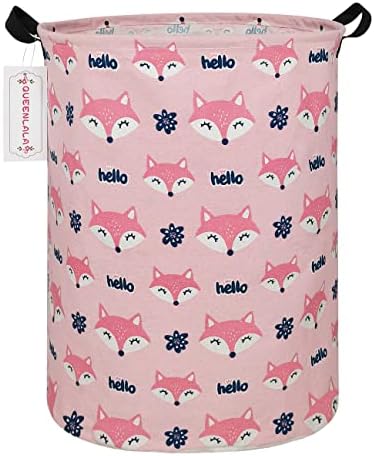 QUEENLALA Large Foldable Round Storage Basket Laundry Hamper by QUEENLALA