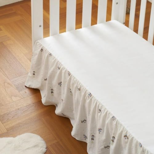 Crib Skirt with Platform, Ruffled Wave Design Baby Bed Skirt - Image 3