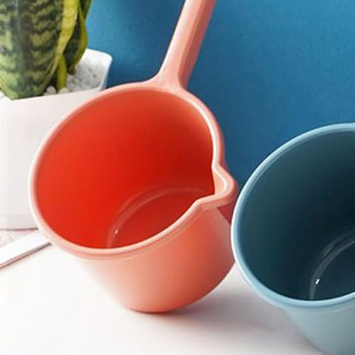 Plastic Water Scoop with Long Handle, Thickened Design in Red Orange - Image 4