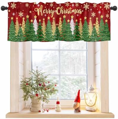Vandarllin Christmas Kitchen Curtains Valances by VandarllinHomeKitchenDecor