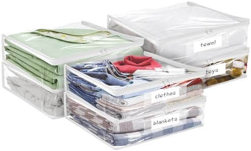 Plastic Storage Bags with Easy-Glide Zipper, Durable Clear Vinyl Zippered by Kikerike