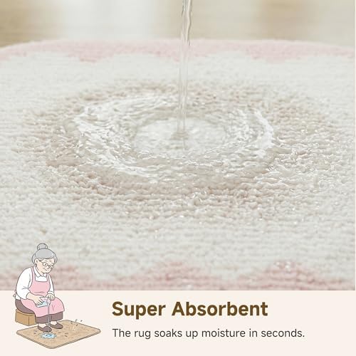 GRANNY SAYS Pink Oval Bathroom Rug, Cute Bath Mat - Image 4