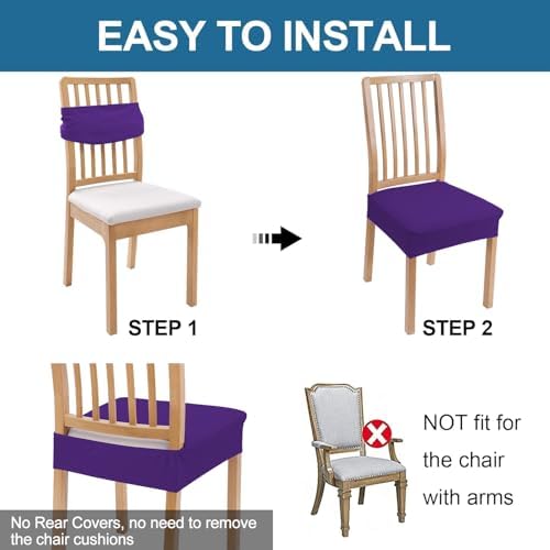 Smiry Waterproof Seat Covers for Dining Room Chairs - Image 6