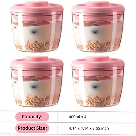Ankou 400ml Meal Prep Container Set of 4 Pink Tritan Plastic Food Storage - Image 6
