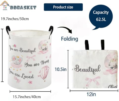 Kids Laundry Basket Elephant Hamper - Image 2