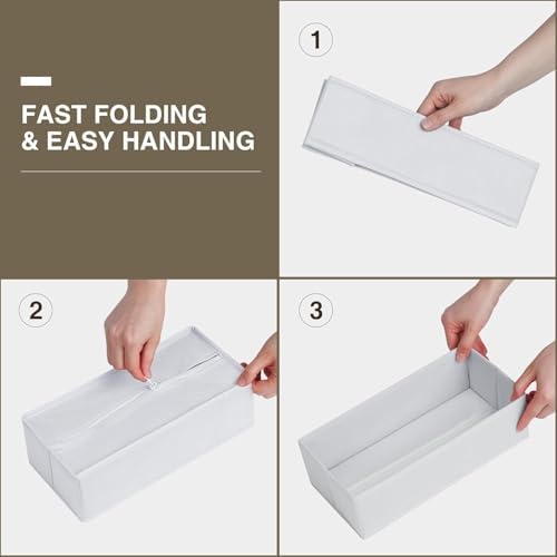 DIMJ Drawer Organizer Clothes, 15 Pack Fabric Drawer Organizer Bins, Foldable - Image 6