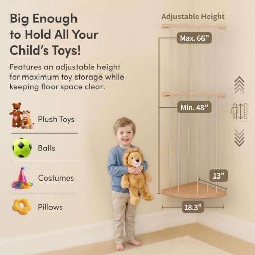 PUTSKA Corner Stuffed Animal Storage, Wall Mounted - Image 3