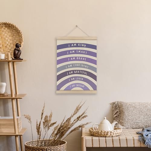 HRQKO Purple I Am Kind Smart Poster Hanger Frame, Boho Rainbow Classroom Wall - Image 2
