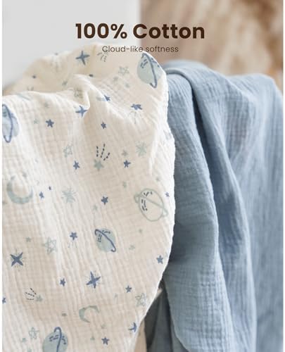 Konssy Muslin Bassinet Sheets for Baby Boys and Girls, 2 Pack - Image 3