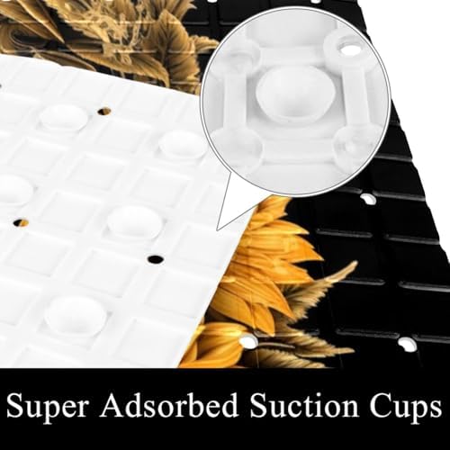 Bathtub Mat Non Slip 26.8x15.1In, Butterfly Sunflowers Bath Mat - Image 3