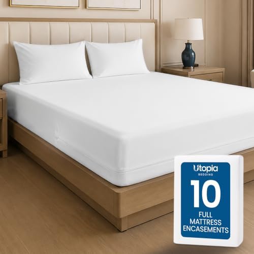 Bulk 10-Pack Hotel Full Size Mattress Encasement 100% Waterproof by UTOPIABEDDING