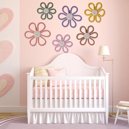 Boho Nursery Decor Daisy Flower Woven Macrame Wall Hanging 3 Size Daisy Flower - Image 7