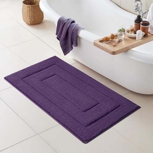 GRANNY SAYS Purple Bathroom Rug 24" x 43", Non-Slip Microfiber Bath Mat by GRANNYSAYS