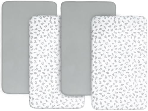 Baby Bassinet Sheets 4 Pack Compatible by Bilobanbabybedding