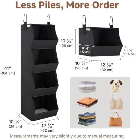 StorageWorks Basics Hanging Closet Organizer, Foldable Storage Organizer - Image 3