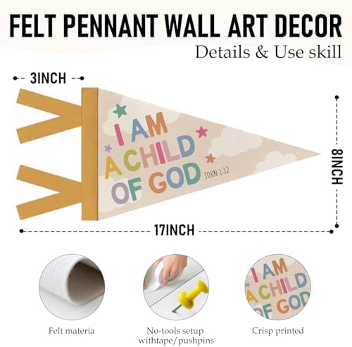 Christian Pennant Banner Flags Nursery Bedroom Playroom Wall Decor - Image 6