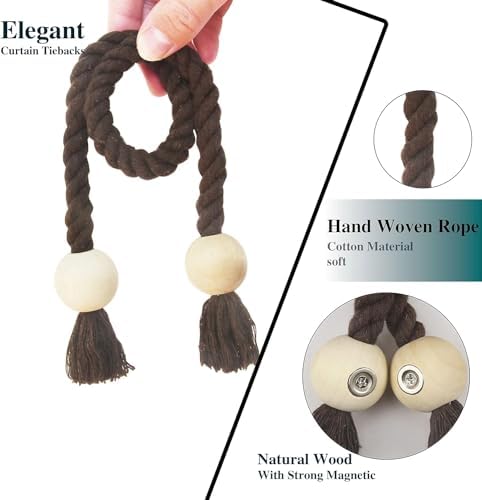 Magnetic Curtain Tiebacks Decorative Tie Back Drapes Holdbacks Nieffeiy - Image 2