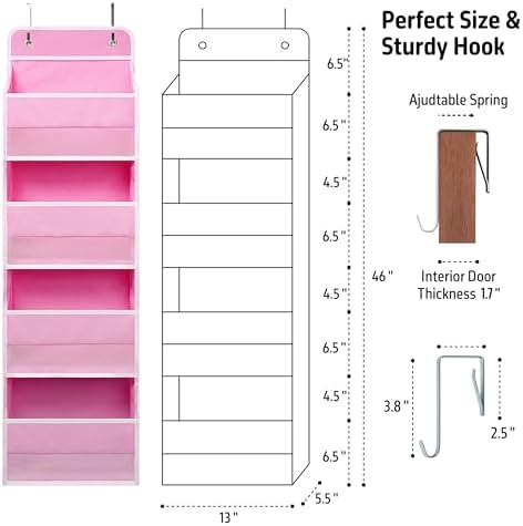 Giraffe Creation Compact Pink Over Door Organizer - Image 3