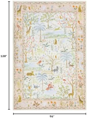 8x10 Washable Rug for Living Room Blush Animal Print Large Bedroom Rugs Non - Image 2