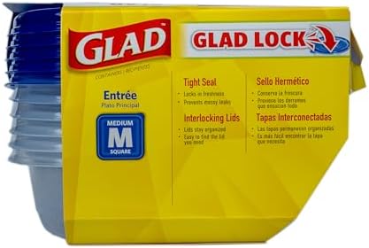 Glad GladWare Entree Food Storage Containers, Medium Square, 25 Oz - Image 6