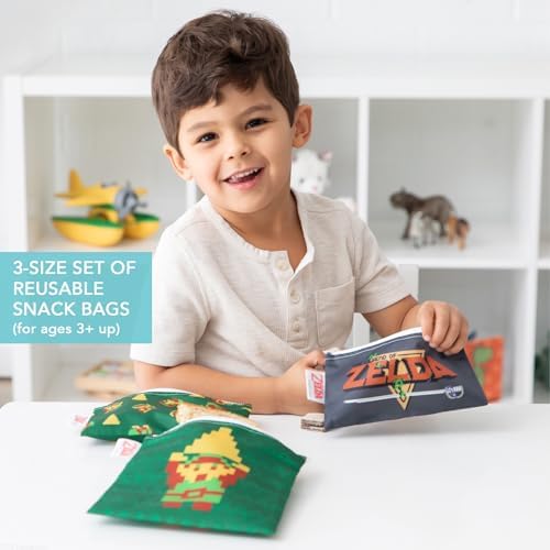 Bumkins Nintendo The Legend of Zelda Sleeved Bib and Snack Bag Set – Waterproof - Image 5