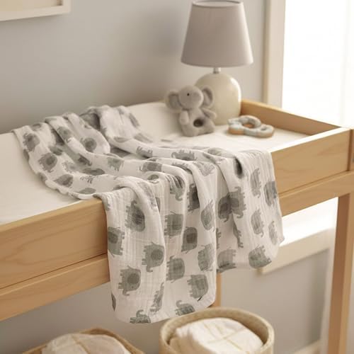 Muslin Swaddle Blankets for Newborn, Cotton Receiving Blanket - Image 4