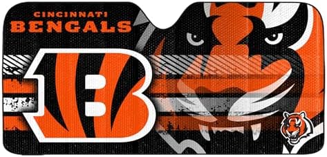 Fanmats NFL Windshield Sun Auto Shade, Sun Shield Sun Visor Accordion tri-fold by FANMATS