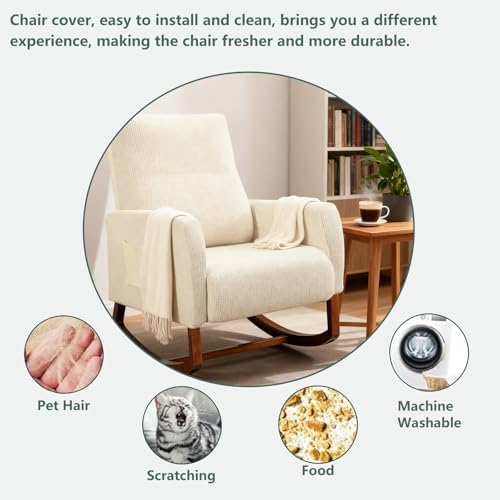 Nursery Rocking Chair Cover, Modern Glider Chair Cover - Image 5